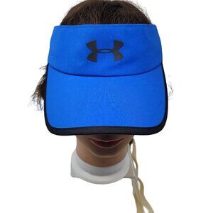 Under Armour Unisex OSFA Blue Sports Visor‎ Hat Adjustable Hook & Loop Closure